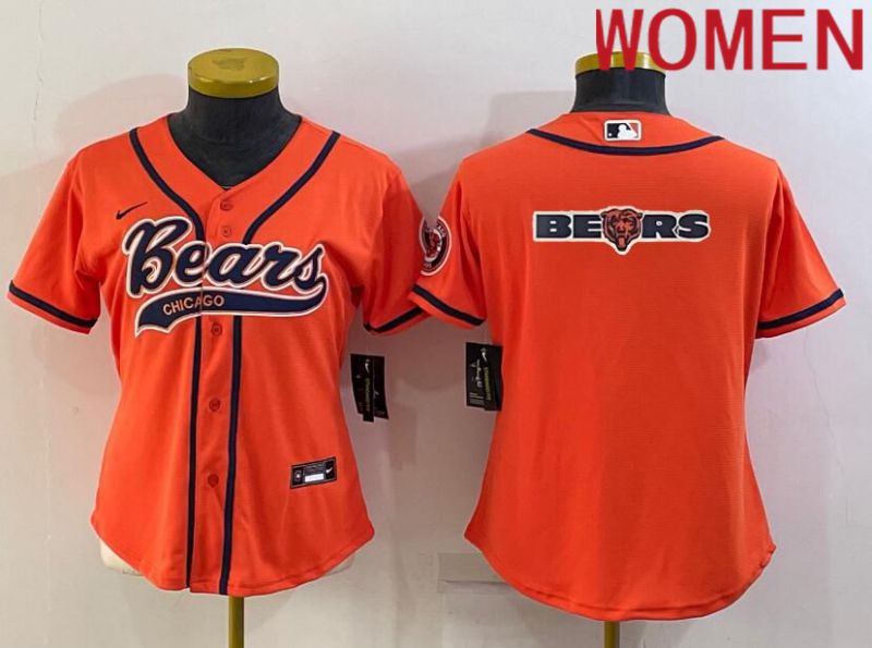 Women Chicago Bears Blank Orange 2022 Nike Co branded NFL Jerseys->women nfl jersey->Women Jersey